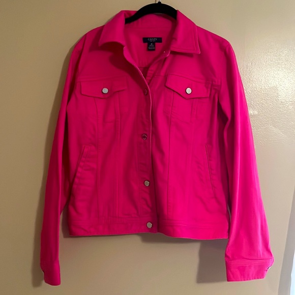Chaps Jackets & Blazers - Pink Denim Jacket | Chaps